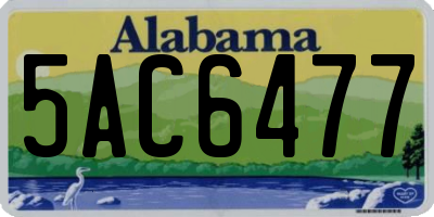 AL license plate 5AC6477