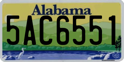 AL license plate 5AC6551