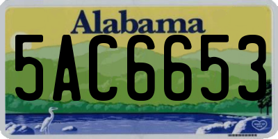 AL license plate 5AC6653