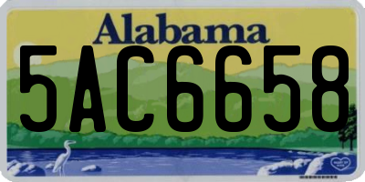 AL license plate 5AC6658