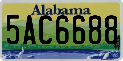 AL license plate 5AC6688