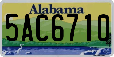AL license plate 5AC6710