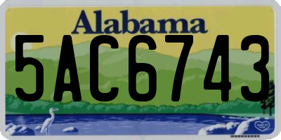 AL license plate 5AC6743