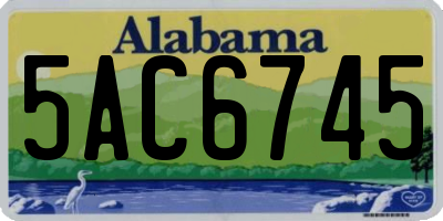 AL license plate 5AC6745