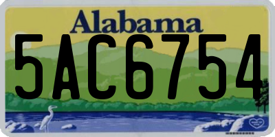 AL license plate 5AC6754
