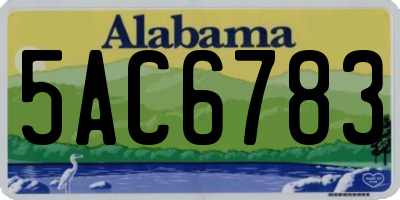 AL license plate 5AC6783