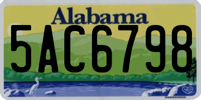 AL license plate 5AC6798