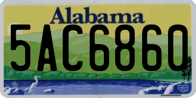 AL license plate 5AC6860