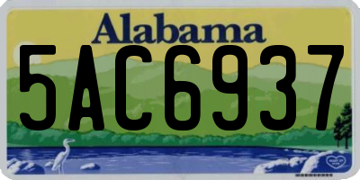 AL license plate 5AC6937