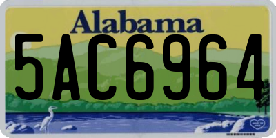 AL license plate 5AC6964