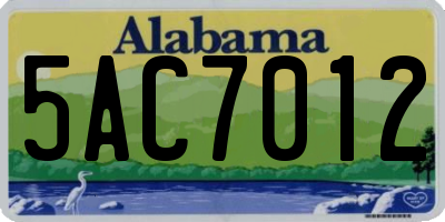 AL license plate 5AC7012