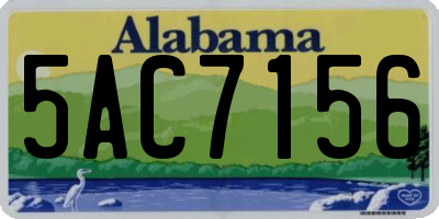 AL license plate 5AC7156