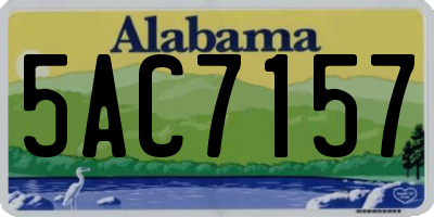 AL license plate 5AC7157
