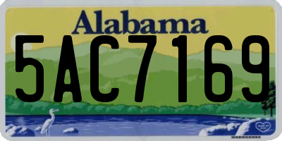 AL license plate 5AC7169
