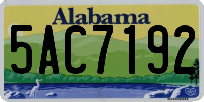 AL license plate 5AC7192