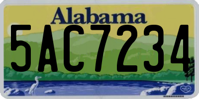 AL license plate 5AC7234