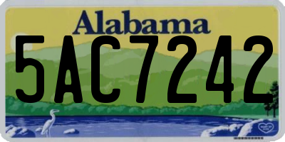 AL license plate 5AC7242