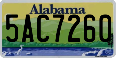 AL license plate 5AC7260