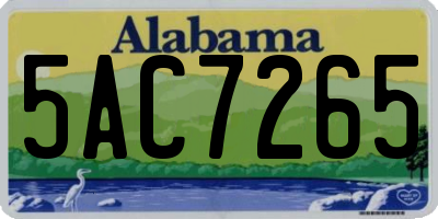 AL license plate 5AC7265