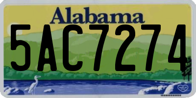 AL license plate 5AC7274