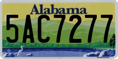 AL license plate 5AC7277