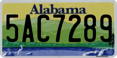 AL license plate 5AC7289