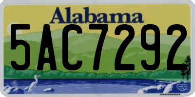 AL license plate 5AC7292