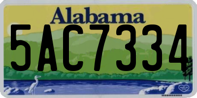 AL license plate 5AC7334