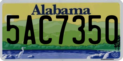 AL license plate 5AC7350