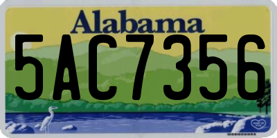 AL license plate 5AC7356