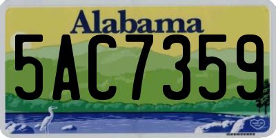 AL license plate 5AC7359