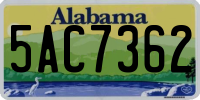 AL license plate 5AC7362