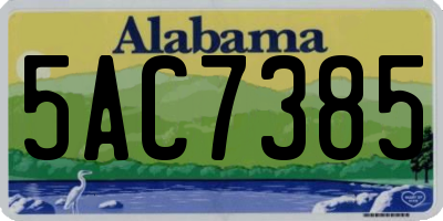 AL license plate 5AC7385