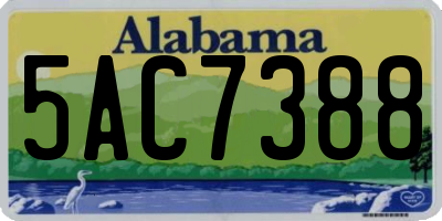 AL license plate 5AC7388
