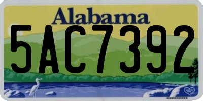 AL license plate 5AC7392
