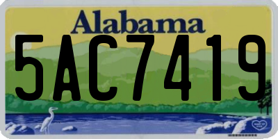 AL license plate 5AC7419
