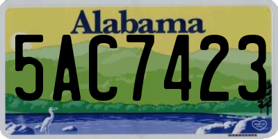 AL license plate 5AC7423
