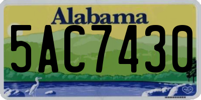 AL license plate 5AC7430