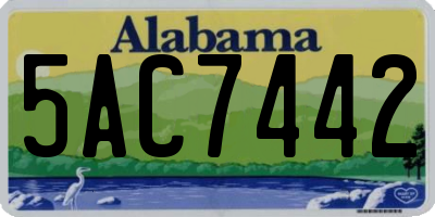 AL license plate 5AC7442