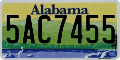 AL license plate 5AC7455