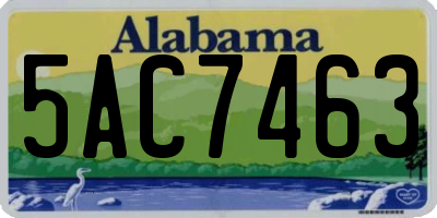 AL license plate 5AC7463