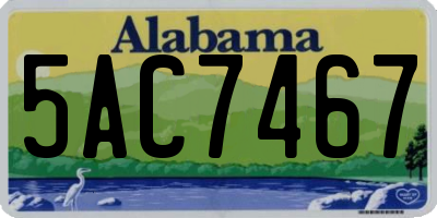 AL license plate 5AC7467