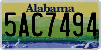 AL license plate 5AC7494