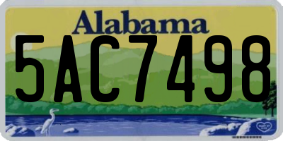AL license plate 5AC7498