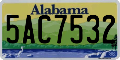 AL license plate 5AC7532