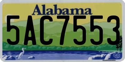 AL license plate 5AC7553