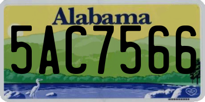 AL license plate 5AC7566