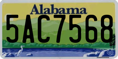 AL license plate 5AC7568