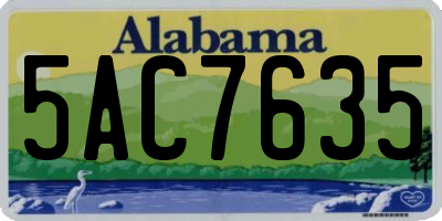 AL license plate 5AC7635