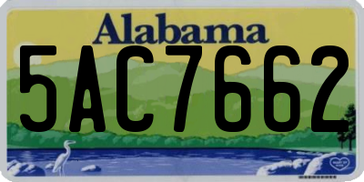 AL license plate 5AC7662